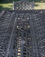 The "Sommelier" 8-Seater Outdoor Dining Set - Antique Copper Table details Close Up The "Sommelier" 8-Seater Outdoor Dining Set - Antique Copper Table details Close Up