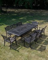 The "Sommelier" 8-Seater Outdoor Dining Set - Antique Copper Table Full Set No Cushions The "Sommelier" 8-Seater Outdoor Dining Set - Antique Copper Table Full Set No Cushions