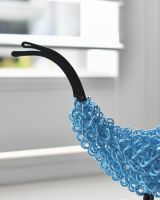 Close up of tail detail on recycled cockerel sculpture