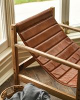 The "Barford" Mango Wood & Tan Leather Relax Chair Colour