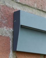 Close up of garden wall light detailing