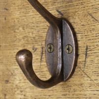 The 110mm Victorian Hat and Coat Hook in Antique Copper Showing a Close up of the Lower Hook - Digital Illustration