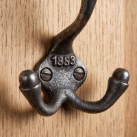 The 1883 Victorian Triple Prong Cast Iron Coat Hook Showing the Lower Two Hooks and Screw Attachment Points - Digital Illustration