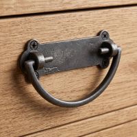 The Blacksmith Curved Loop Drop Pull 105mm x 35mm on a Wooden Set of Drawers - Digital Illustration