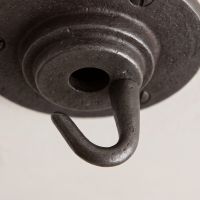 The Cotswold Antique Iron Pendant Ceiling Rose with Hook - 65mm Showing a Close up of the Hook - Digital Illustration