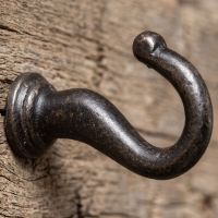 The Cotswold Antique Iron Threaded Ceiling Beam Hook - 100mm Showing a Close up of the Rounded Hook - Digital Illustration