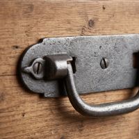 The Cotswold Backplate Drop Handle Showing a Close up of the Hinge Mechanism - Digital Illustration