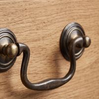 The Georgian Swan Neck Solid Brass Drop Handle - 92mm Showing a Close up Swan Neck Handle - Digital Illustration