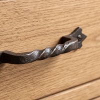 The Gothic Twisted Barley Cast Iron Pull Handle - 145mm Showing the Twisted Grip Handle - Digital Illustration