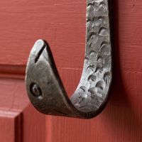 The Hand-Forged Fish Single Coat Hook - 110mm Showing a Close up of the Hook - Digital Illustration