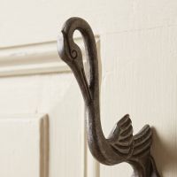 The Heron Cast Antique Iron Hat and Coat Hook Showing a Close up of the Head and Beak - Digital Illustration