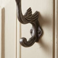 The Heron Cast Antique Iron Hat and Coat Hook Showing a Close up of the Lower Hook - Digital Illustration