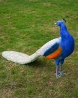 The Highgrove Cast Aluminium Peacock Garden Sculpture Shown from the Front