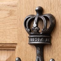 The Imperial Crown Cast Iron Double Coat Hook Showing a Close up of the Detailed Crown - Digital Illustration