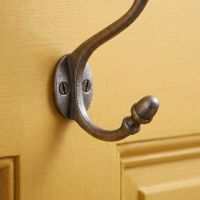 The Ironmonger Acorn Sky Blue Ceramic Coat Hook - 125mm Showing a Close up of the Lower Hook - Digital Illustration