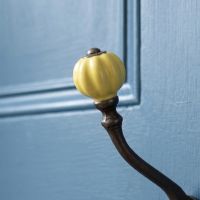 The Ironmonger Acorn Yellow Ceramic Coat Hook - 125mm Showing a Close up of the Ceramic Finial - Digital Illustration