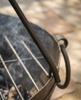 The Kadai Bowl BBQ Cooking Tripod and Chain Showing the Tripod Feet on a Fire Pit - Digital Illustration