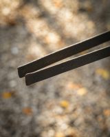 The Kadai Hand-Forged Iron Cooking Tongs with Ring Handle Showing a Close up of the Ends - Digital Illustration