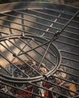 The Kadai Iron Grill Lifter with Hardwood Handle Showing a Close up of the Lifting Prongs - Digital Illustration
