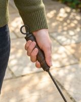 The Kadai Long-Handled Open Fire Toasting Fork Showing a Close up of the Wooden Handle and Loop - Digital Illustration