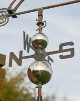 The Leaping Stag Verdigris Copper Weathervane Showing a Close up of the Directional Allows