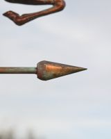 The Leaping Stag Verdigris Copper Weathervane with a Close up Shot of the Arrow Head