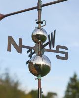 The Maritime Mermaid Verdigris Copper Weathervane Showing a Close up of the Directional Letters