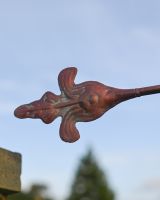 The Maritime Mermaid Verdigris Copper Weathervane Showing a Close up of the Rear of the Arrow