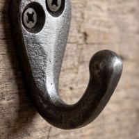The Mini Single Robe Hook in Cast Antique Iron - 40mm Showing a Close up of the Hook - Digital Illustration