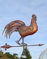 The Proud Cockerel Verdigris Copper Weathervane Showing a Close up of the Rooster