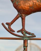 The Proud Cockerel Verdigris Copper Weathervane Showing the Feet of the Rooster