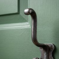 The Schoolhouse Heavy Duty Cast Iron Coat Hook Showing a Close up of the Swan Neck Upper Hook - Digital Illustration