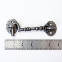 The Shed Cabin Hook and Eye in Cast Antique Iron - 100mm