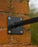 The Soaring Heron Verdigris Copper Weathervane Showing a Close up of the Square Mounting Plate