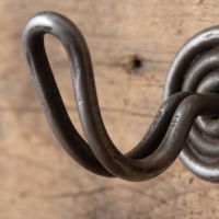 The Spiral Wire Cup Hook in Antique Iron - 50mm Showing a Close up of the Wire Hook - Digital Illustration