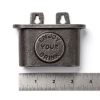 The Tavern "Enjoy Your Drink" Cast Iron Bottle Cap Catcher Scale Shot - Digital Illustration 
