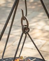The The Hanging Tripod Swing Grill Showing a Close up of the Ring Attachment Point - Digital Illustration