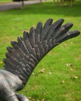 The Zephyr Winged Angel Garden Sculpture Showing a Close up of the Detailed Wings