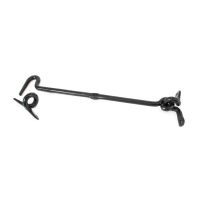 The 10 Inch Forged Iron Cabin Hook in a Black Finish on a White Background The 10 Inch Forged Iron Cabin Hook in a Black Finish on a White Background