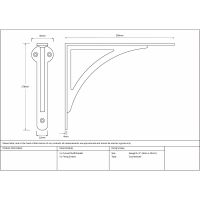 The 10"" x 7"" Arched Shelf Bracket Natural Smooth Finish Technical Drawings and Dimensions The 10"" x 7"" Arched Shelf Bracket Natural Smooth Finish Technical Drawings and Dimensions