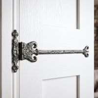 The 12" Stunning Ornate Door or Cabinet T-Hinge Fitted on a White Internal Door - Digital Illustration 