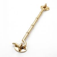The 12 inch Brass Cabin Hooks Loose Ring Type on a White Background 