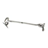 The 12 Inch Forged Iron Cabin Hook in a Pewter Finish on a White Background The 12 Inch Forged Iron Cabin Hook in a Pewter Finish on a White Background