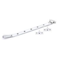 The 12 Inch Polished Chrome Georgian Reeded Casement Window Stay on a White Background