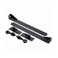 The 14 Inch Black Heavy-Duty Adjustable Hook and Band Hinge Kit - Driveway Gate Hinge Pair on a White Background