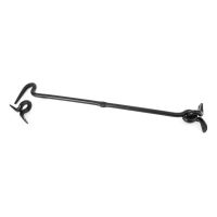 The 18 Inch Forged Iron Cabin Hook in a Black Finish on a White Background The 18 Inch Forged Iron Cabin Hook in a Black Finish on a White Background