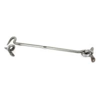 The 16 Inch Forged Iron Cabin Hook in a Pewter Finish on a White Background The 16 Inch Forged Iron Cabin Hook in a Pewter Finish on a White Background