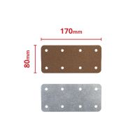 The 170mm Brown and Galvanised Railway Sleeper Straight Joining Plate next to Each Other with Dimensions