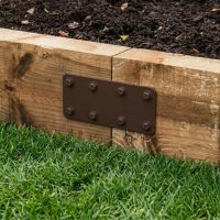 The 170mm Brown Railway Sleeper Straight Joining Plate on a Raised Garden Flower Bed - Digital Illustration The 170mm Brown Railway Sleeper Straight Joining Plate on a Raised Garden Flower Bed - Digital Illustration