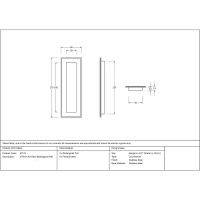 The 175mm Art Deco Rectangular Flush Pull Handle Technical Drawings and Dimensions